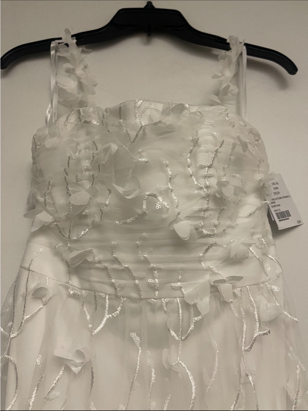 Dessy White Floral Appliqué Maxi Dress- NWT - Picture 6 of 11